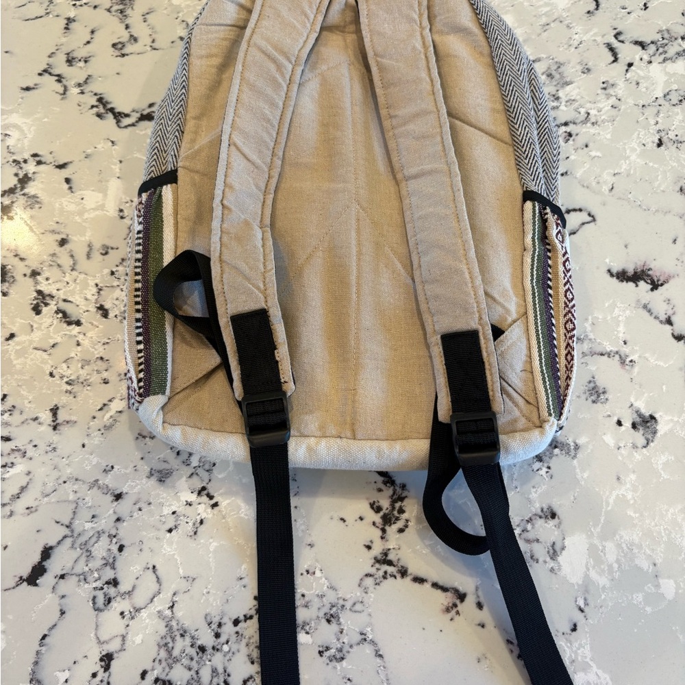 Striped Multicolor Backpack with Moon Design - Picture 2 of 6